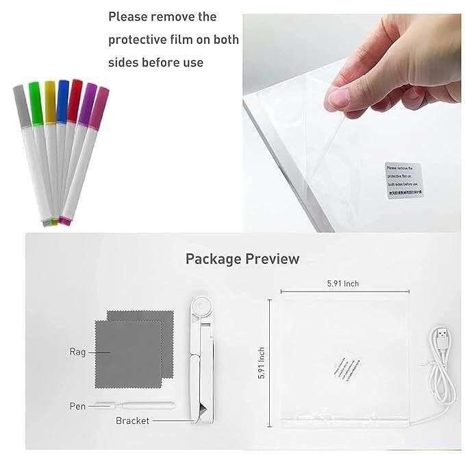 3D LED Light Glass Acrylic Writing pad Mystical9