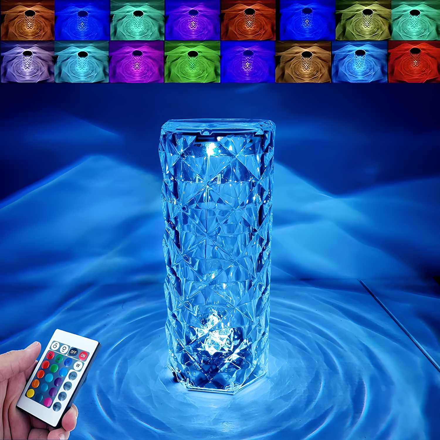 16 Color Changing Rose Crystal Diamond Table Lamp Mystical9