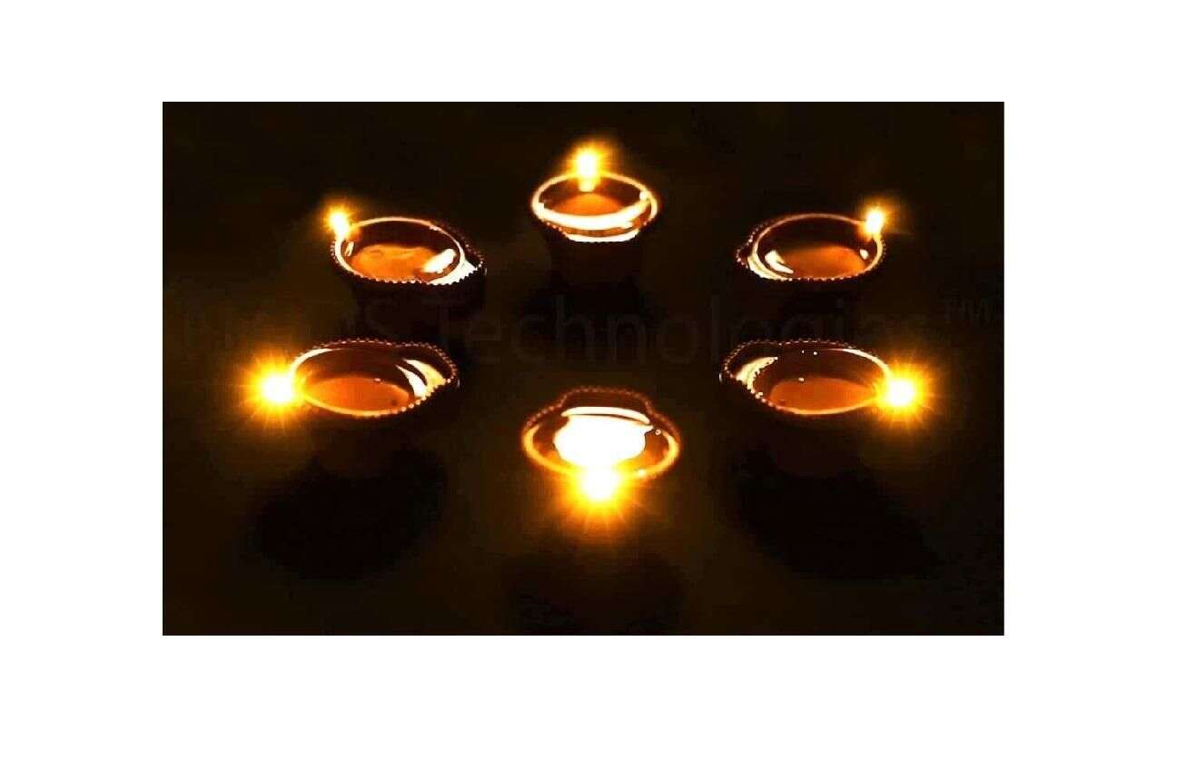 LED Light Water Sensor Diyas Plastic with, Ambient Lights, (Pack of 6/12/18/24) Mystical9