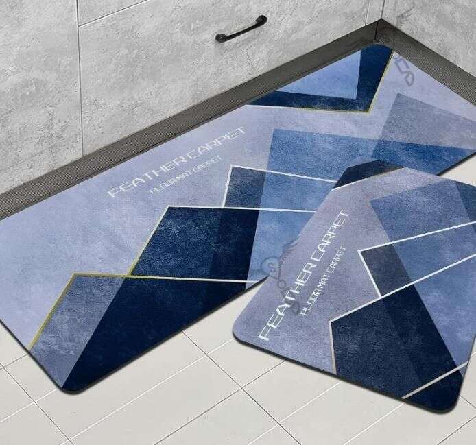 Rubber Floor Mat with Runner Geometric Pattern (Design As per Availibility) Mystical9