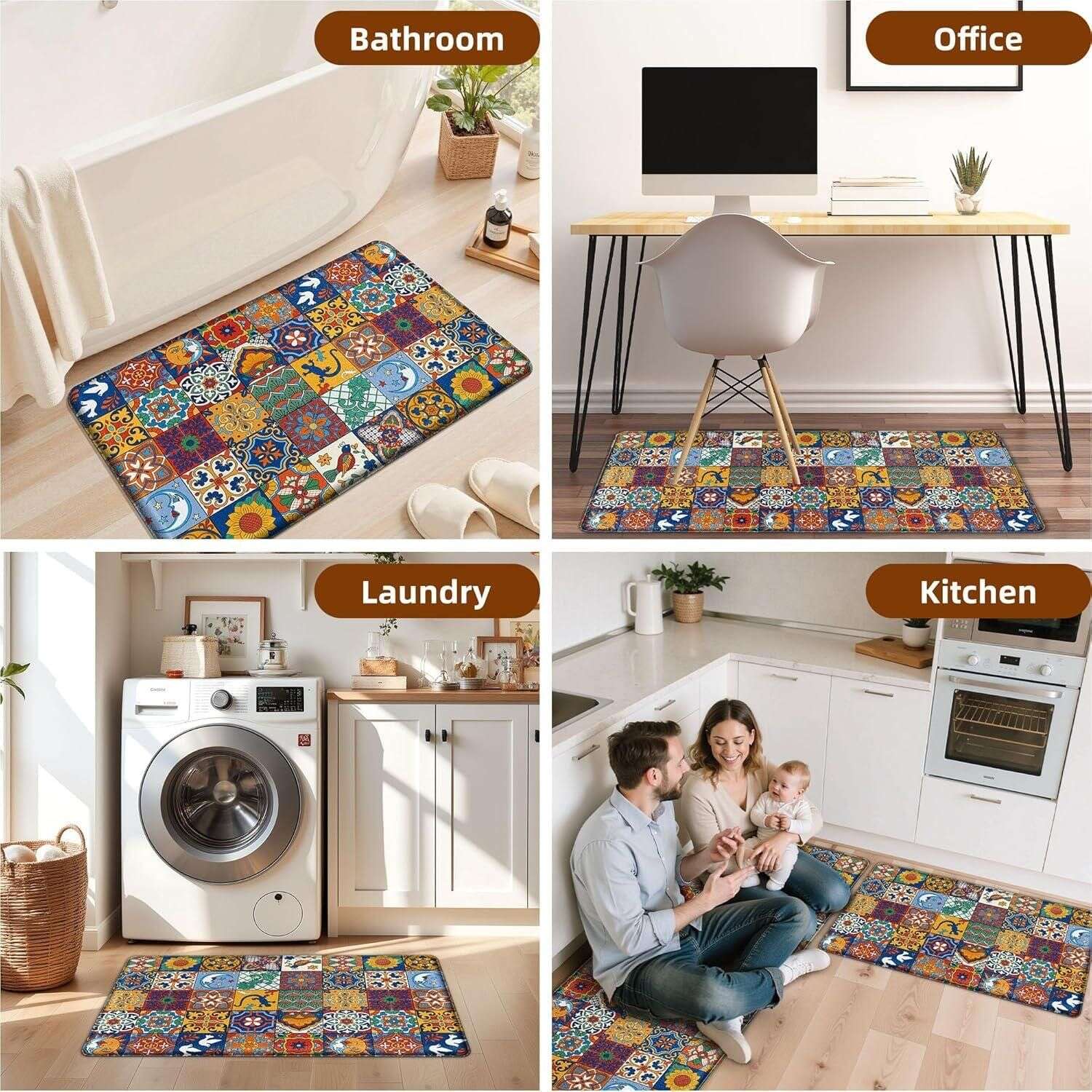 Kitchen Mats For Floor Set (Pack of 2) Mystical9