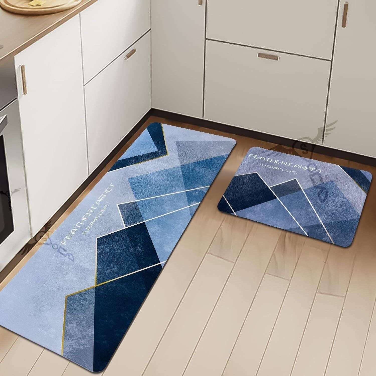 Rubber Floor Mat with Runner Geometric Pattern (Design As per Availibility) Mystical9