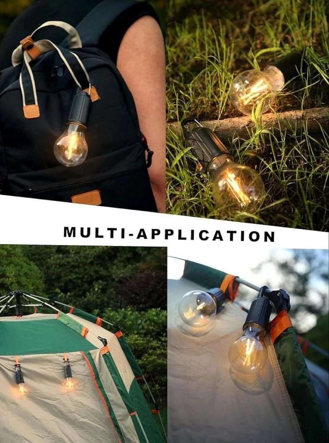 Decorative Hanging Bulb with 3 Modes Tent Lamp for Camping Pac of 2 Mystical9
