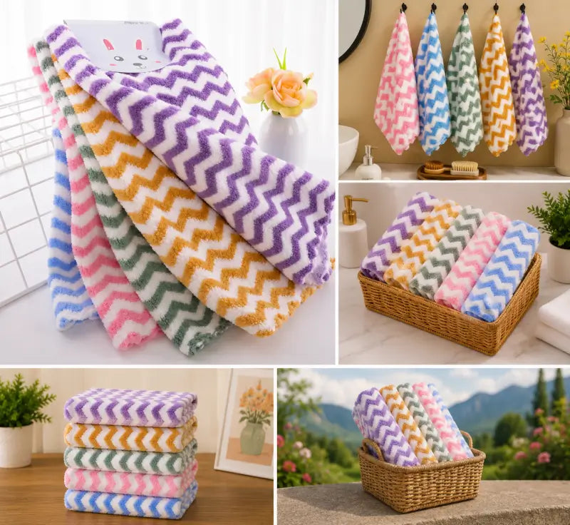 Microfiber Kitchen Cleaning Cloths (Pack of 5) – Ultra Soft Super Absorbent Dish Towels for Kitchen, Bathroom, Car & Home Cleaning