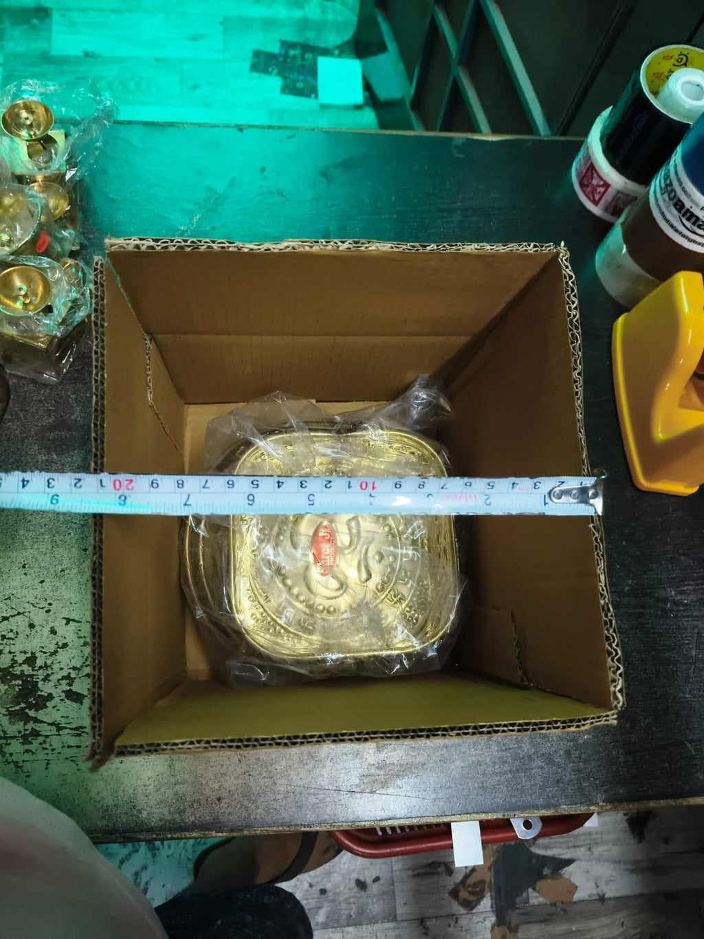 Presents Pure Brass Square Traditional Pooja Basket Dalia