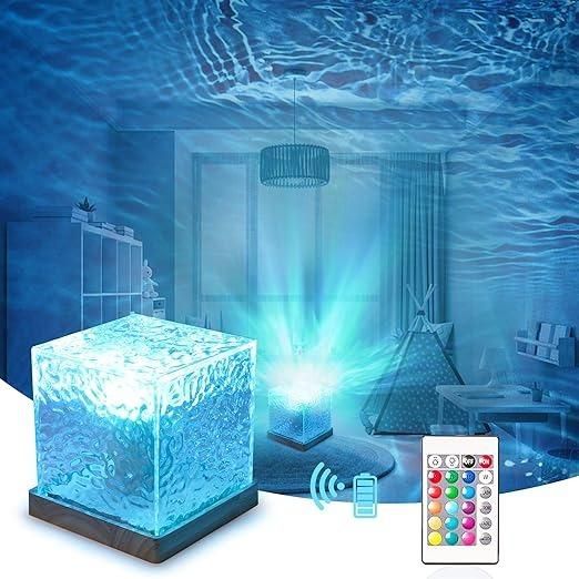 Rotating Water Ripple Night Light Aura Lamp - Premium  from Mystical9 - Just Rs 699 /- Shop now at Mystical9.com