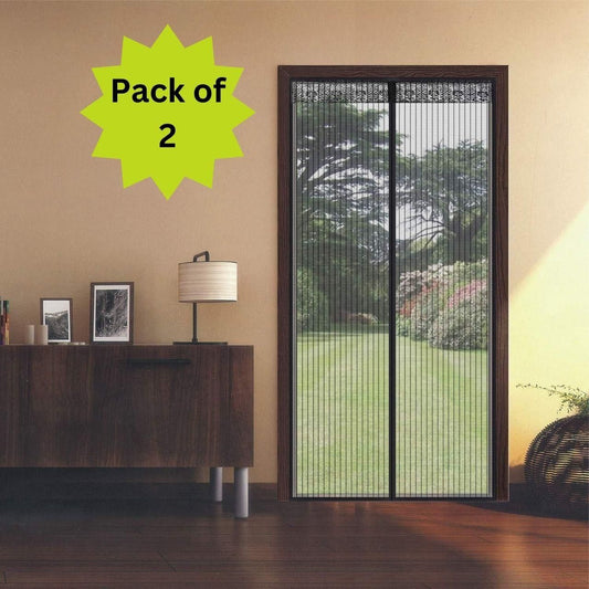 Door Curtain-Mesh Screen Net Home Magnetic Foldable Anti Mosquito Door Curtains (Pack of 2) - Premium  from Mystical9 - Just Rs 900 /- Shop now at Mystical9.com