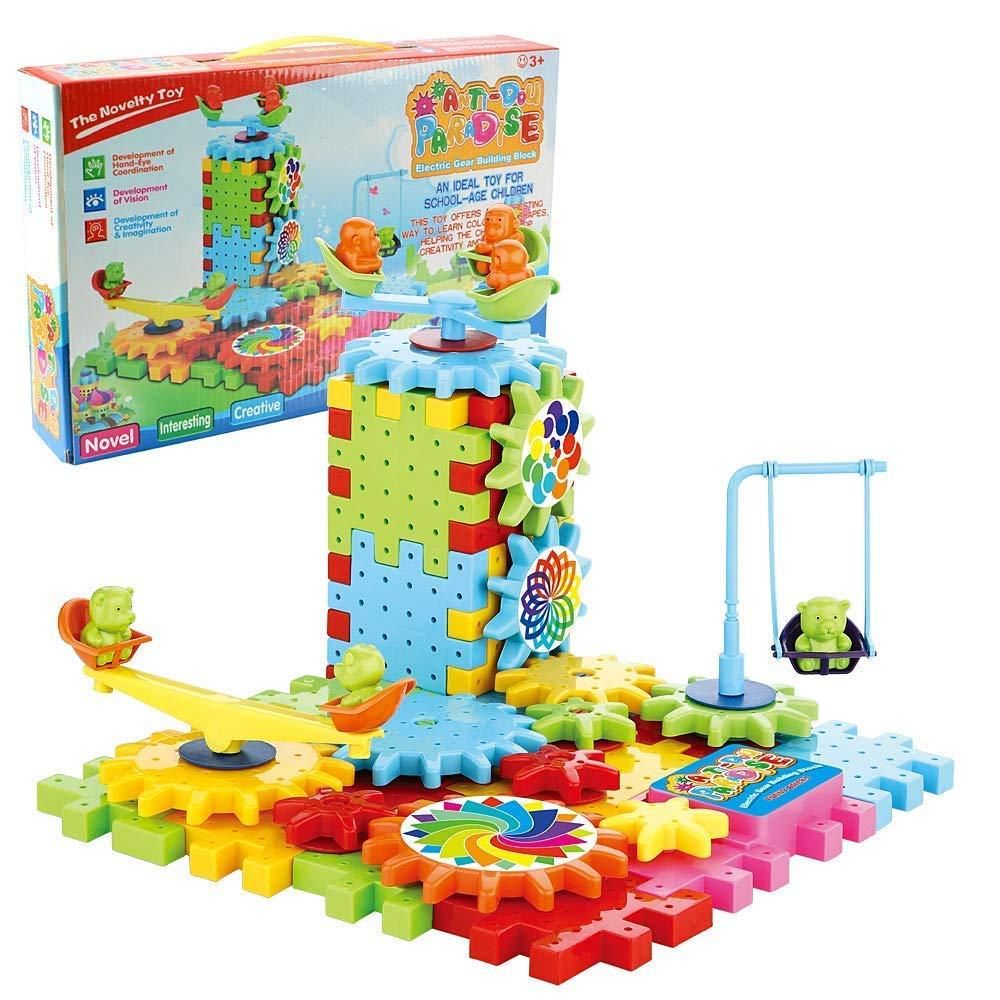 Battery Operated 81pcs Rotating Building Blocks with Gears for STEM Learning - Premium  from Mystical9 - Just Rs 935 /- Shop now at Mystical9.com