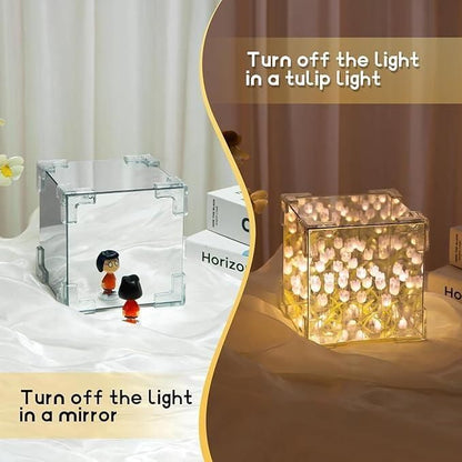 Tulip Cube Mirror Lamp - Premium  from Mystical9 - Just Rs 865 /- Shop now at Mystical9.com