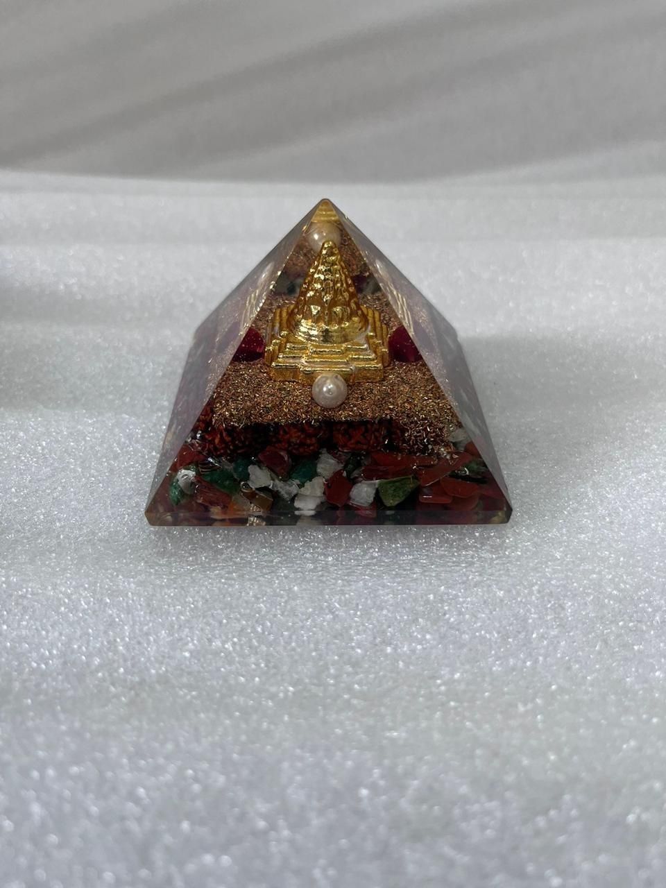 Originate Pyramid Shri Yantra With Rudraksha - Premium  from Mystical9 - Just Rs 881 /- Shop now at Mystical9.com