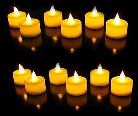 Battery Operated LED Candle Diya Decorative Lights Pack of 12 - Premium  from Mystical9 - Just Rs 785 /- Shop now at Mystical9.com