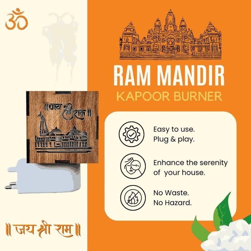 3-in-1 Ayodhya Ram Mandir Aroma Burner & Night lamp - Premium  from Mystical9 - Just Rs 700 /- Shop now at Mystical9.com