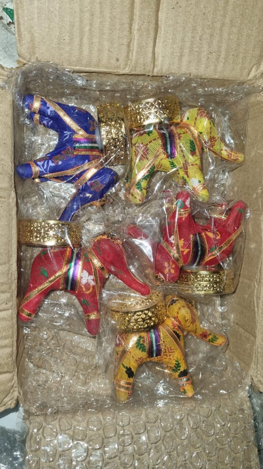 Rajasthani Elephant Tea Light Candle Holder (Pack of 4)