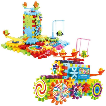 Battery Operated 81pcs Rotating Building Blocks with Gears for STEM Learning - Premium  from Mystical9 - Just Rs 935 /- Shop now at Mystical9.com