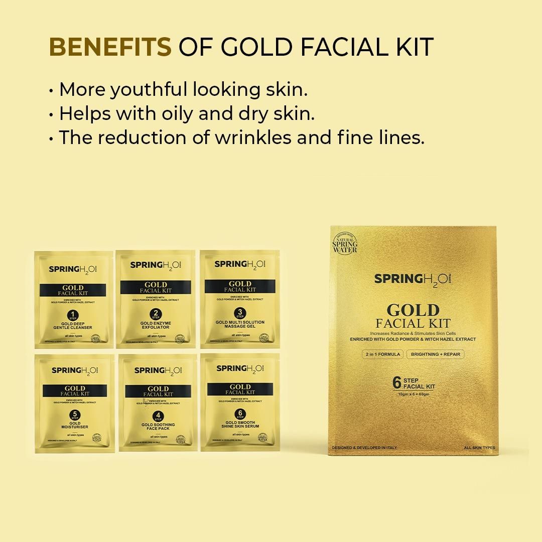 Spring H2O Gold Facial Kit - Premium  from Mystical9 - Just Rs 480 /- Shop now at Mystical9.com