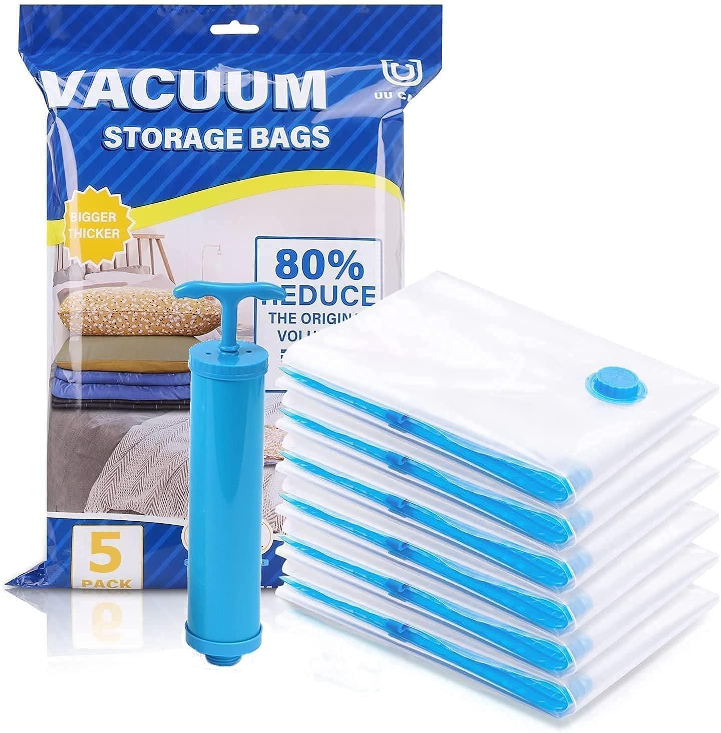 Reusable Vacuum Storage Space Saver Bags (Pack of 5) - Premium  from Mystical9 - Just Rs 692 /- Shop now at Mystical9.com