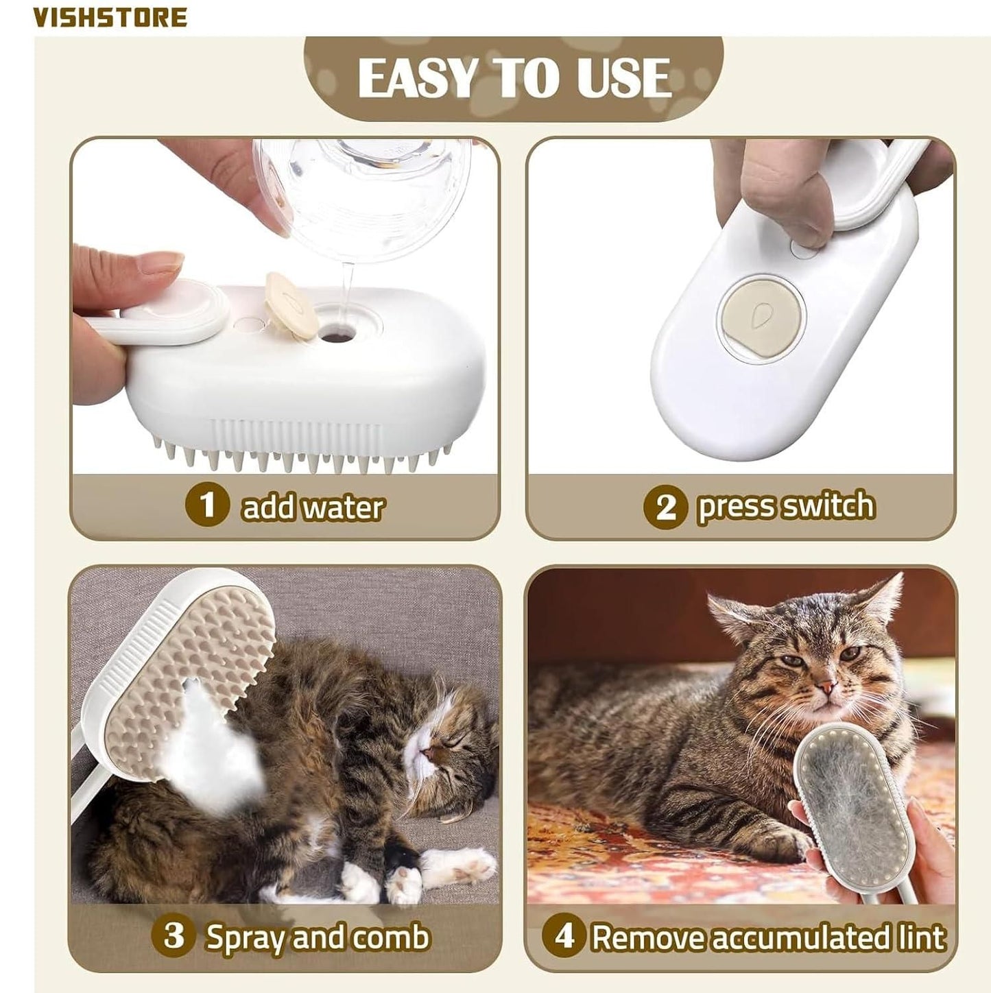 Steam Brush for Dog/Cat - Premium  from Mystical9 - Just Rs 800 /- Shop now at Mystical9.com