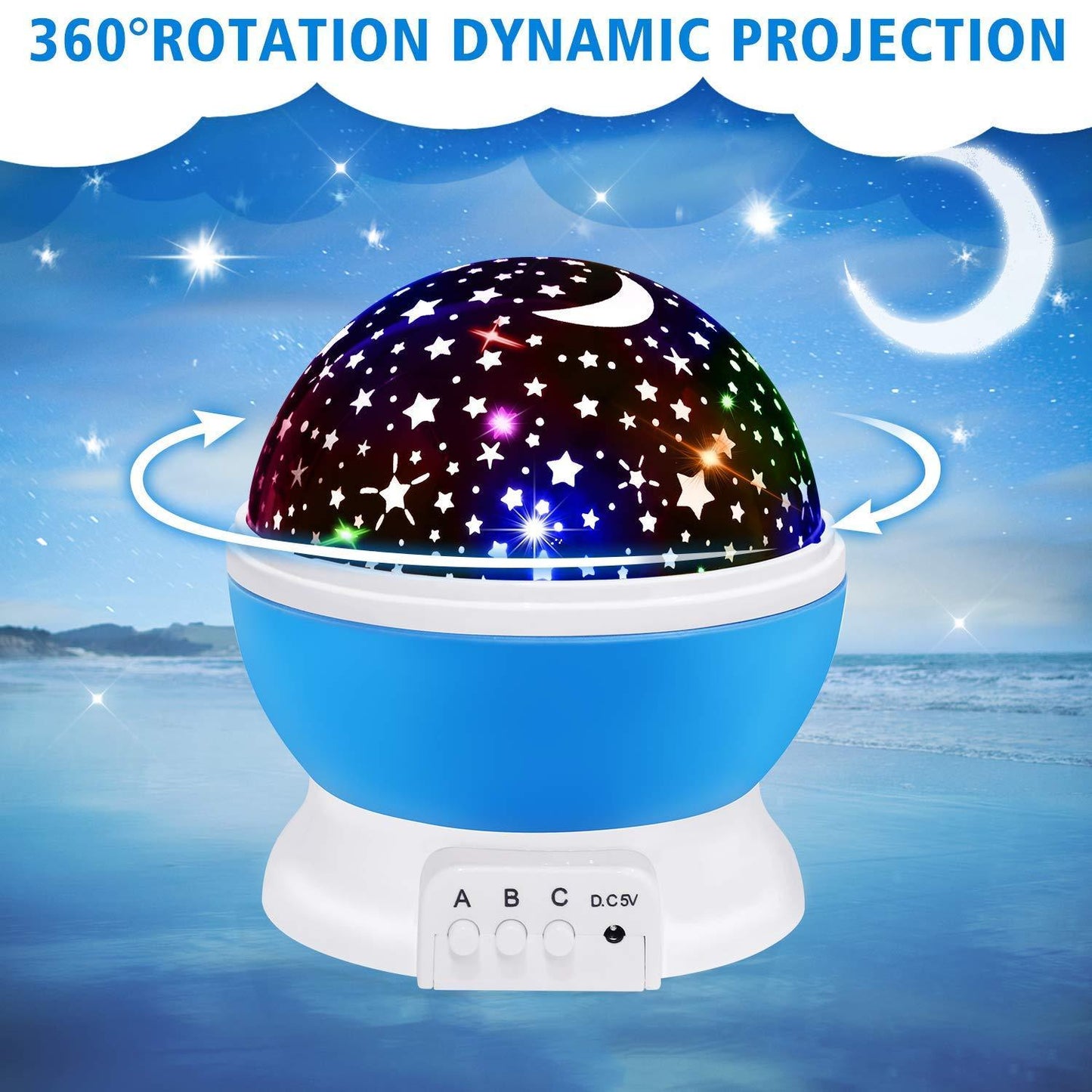 Star Master Dream Color Changing Rotating Projection Lamp - Premium  from Mystical9 - Just Rs 499 /- Shop now at Mystical9.com