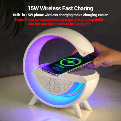 Wireless Charging Atmosphere Lamp with Bluetooth Speaker - Premium  from Mystical9 - Just Rs 2100 /- Shop now at Mystical9.com