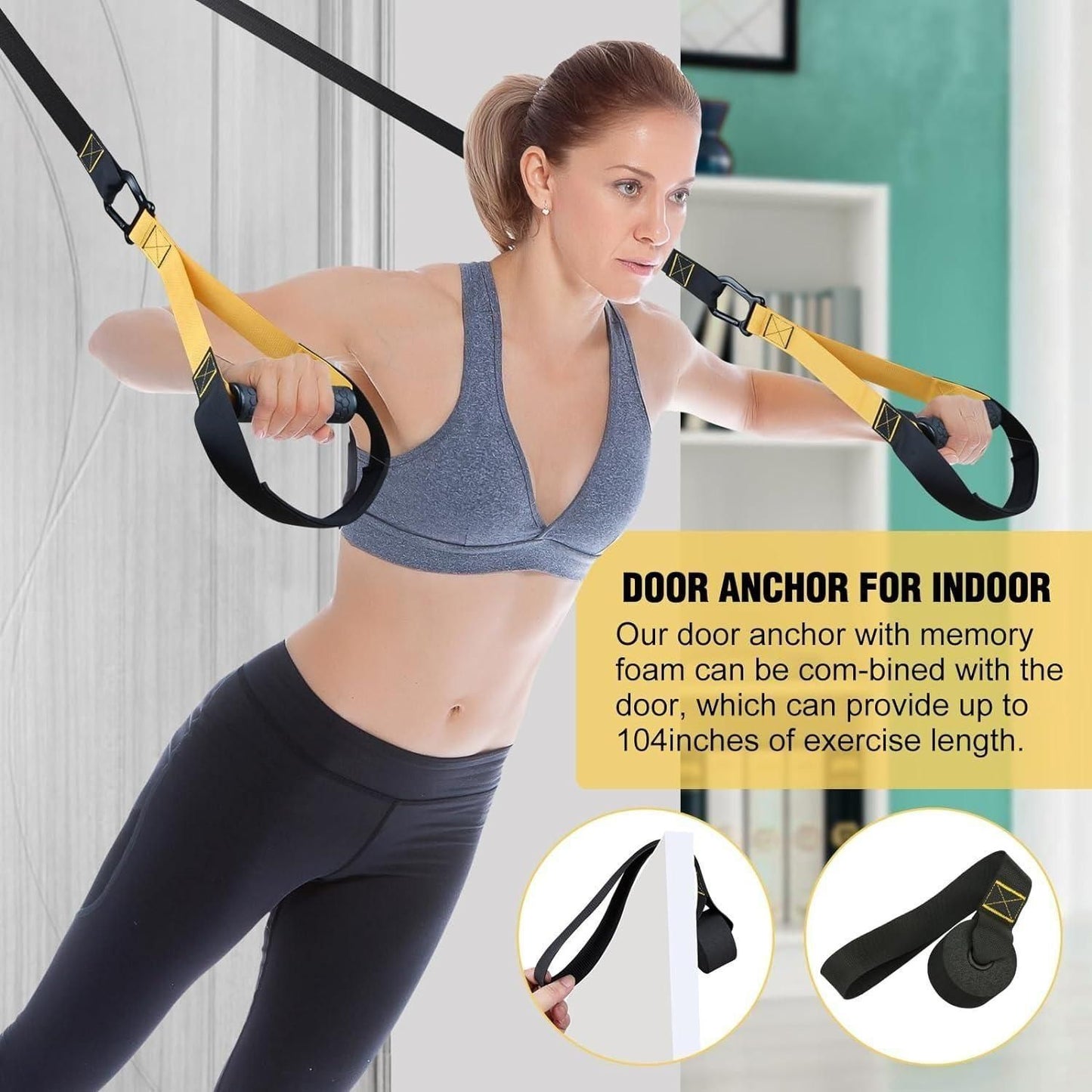 Home Resistance Training Kit, Resistance Trainer Exercise Straps with Handles - Premium  from Mystical9 - Just Rs 1099 /- Shop now at Mystical9.com