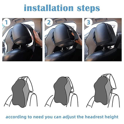 Car Seat Headrest Neck Rest Pillow Cushion for All Cars- Ergonomic Pillow Memory Foam Neck Support for Neck/Back Pain Relief Neck Rest Support Cushion - Premium  from Mystical9 - Just Rs 1180 /- Shop now at Mystical9.com