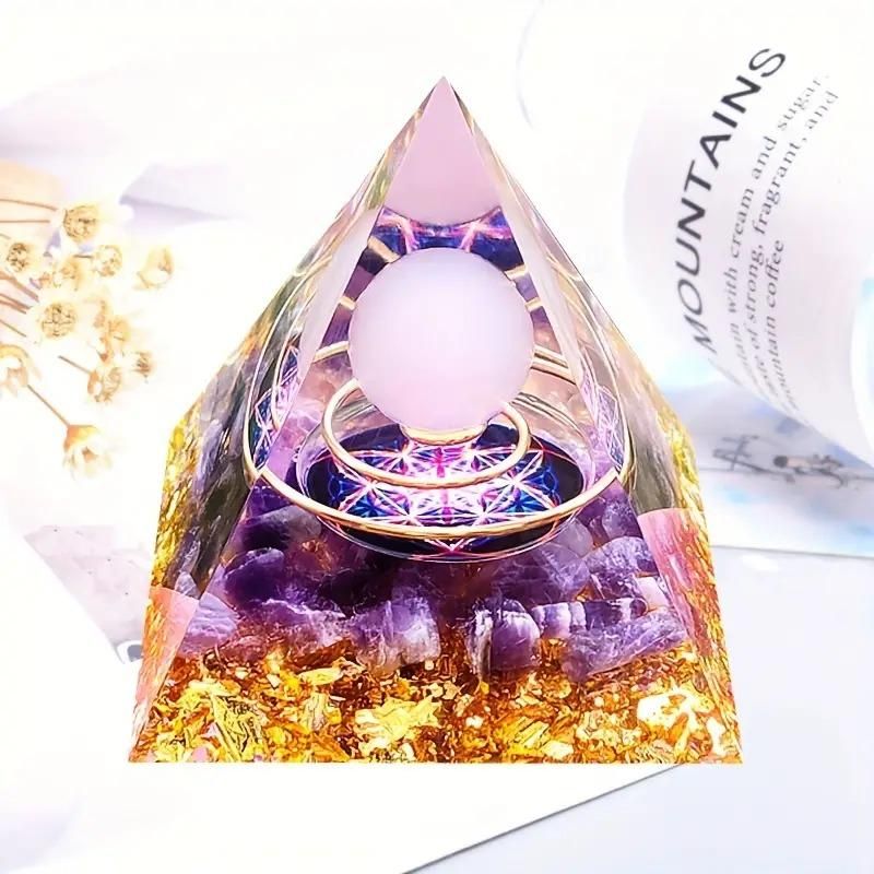 Natural Meditation Resin Crystal Energy Pyramid Reiki - Premium  from Mystical9 - Just Rs 999 /- Shop now at Mystical9.com