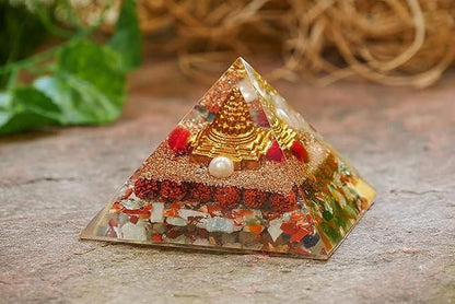 Originate Pyramid Shri Yantra With Rudraksha - Premium  from Mystical9 - Just Rs 881 /- Shop now at Mystical9.com