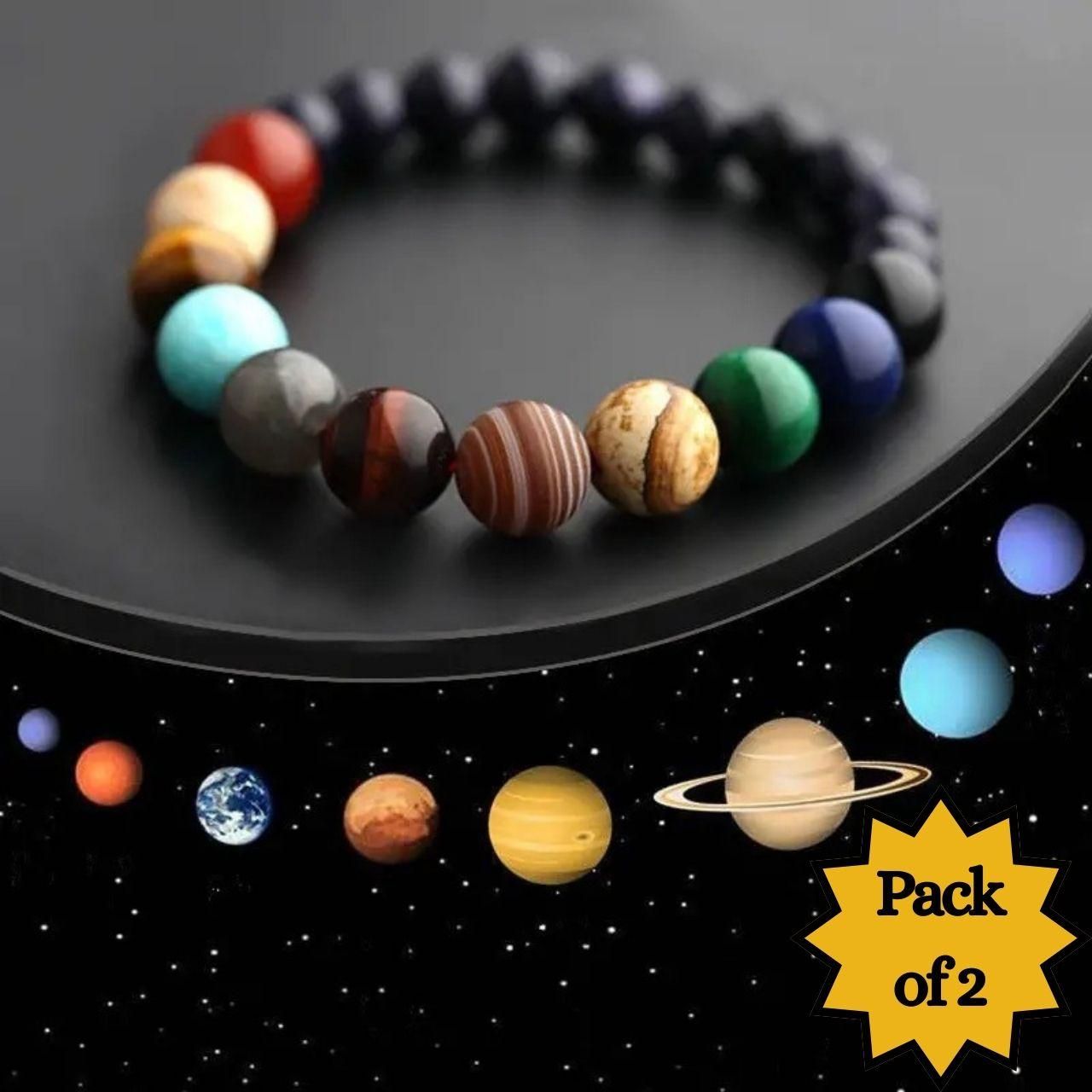 Galaxy Gem Beads Bracelet (Pack of 2) - Premium  from Mystical9 - Just Rs 799 /- Shop now at Mystical9.com