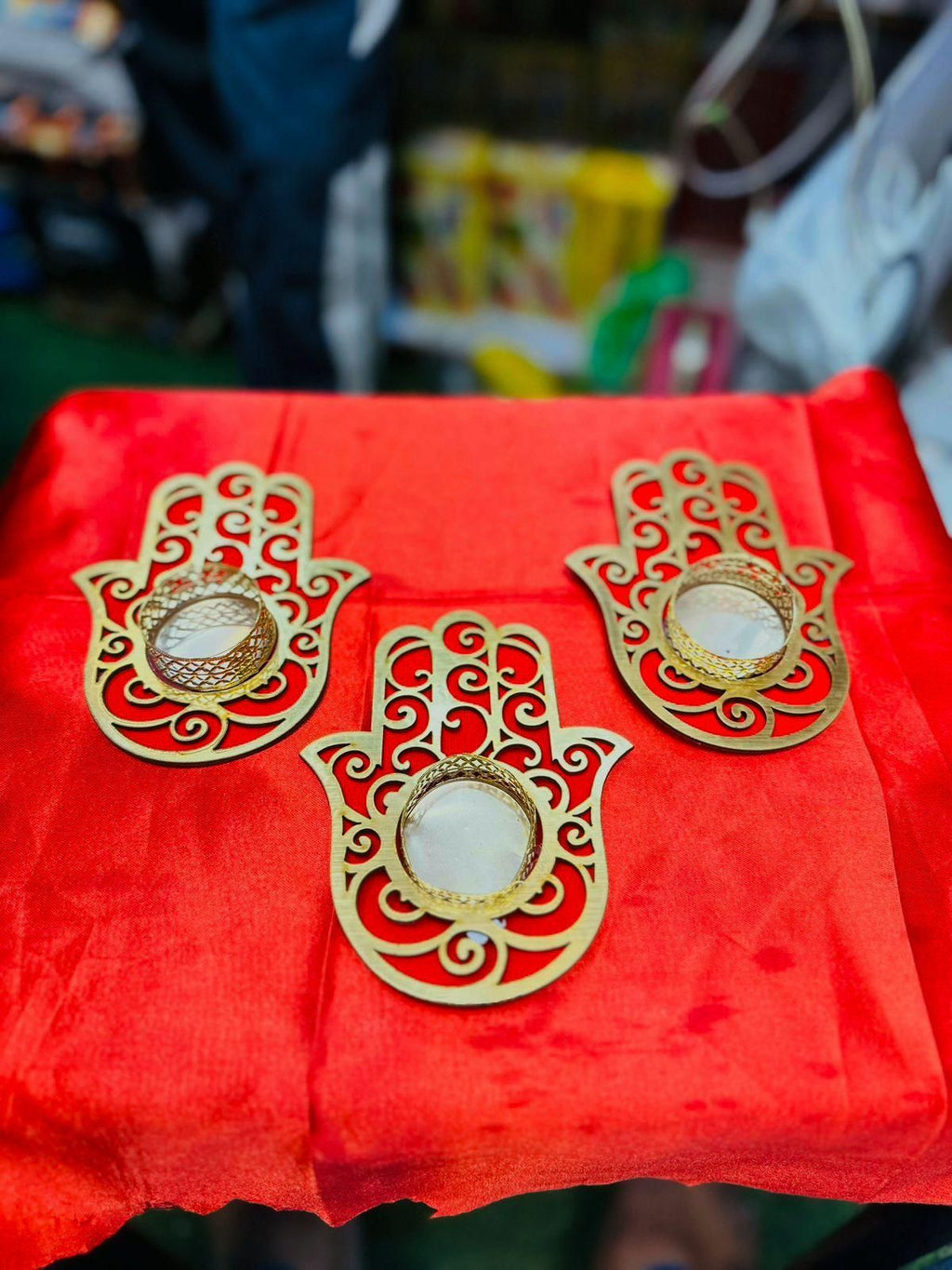 Hamsa Hand Diyas Pack of 2