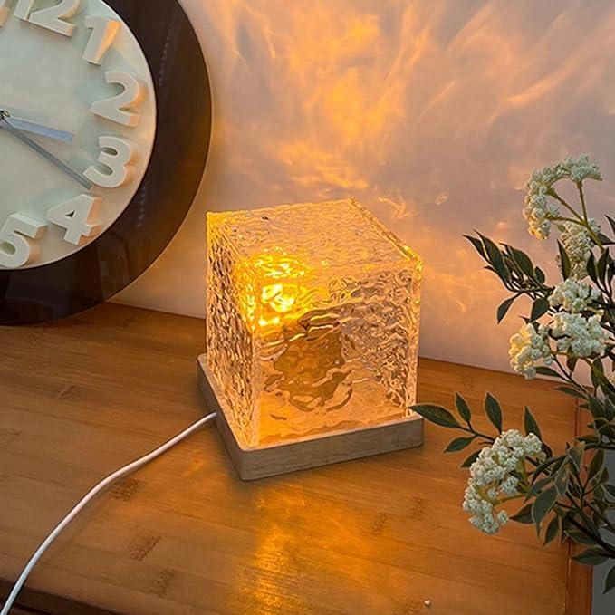 Rotating Water Ripple Night Light Aura Lamp - Premium  from Mystical9 - Just Rs 699 /- Shop now at Mystical9.com