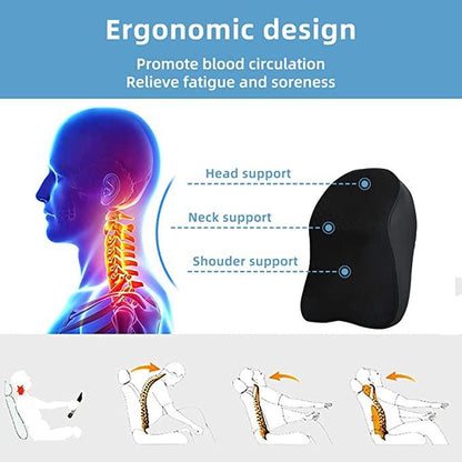 Car Seat Headrest Neck Rest Pillow Cushion for All Cars- Ergonomic Pillow Memory Foam Neck Support for Neck/Back Pain Relief Neck Rest Support Cushion - Premium  from Mystical9 - Just Rs 1180 /- Shop now at Mystical9.com