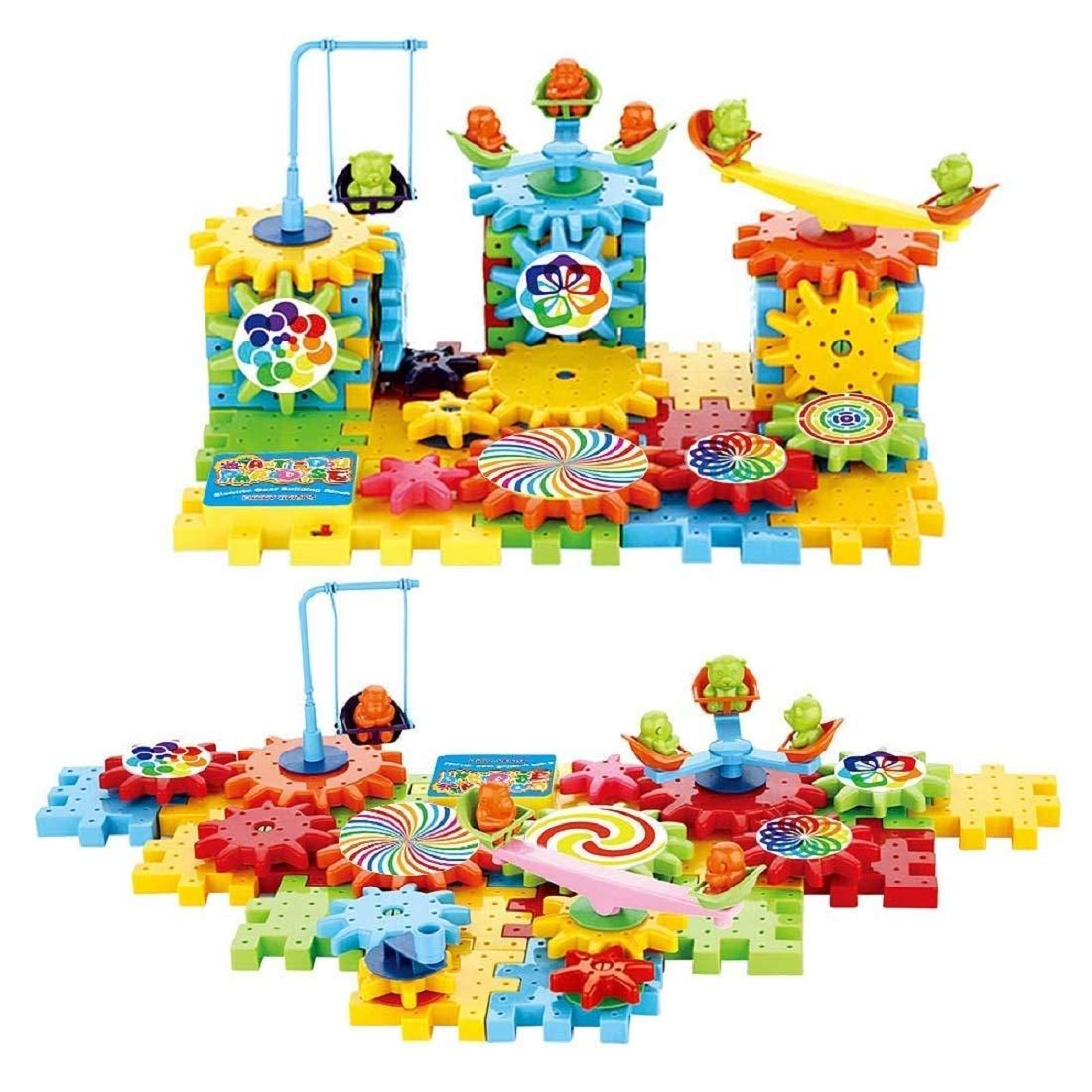 Battery Operated 81pcs Rotating Building Blocks with Gears for STEM Learning - Premium  from Mystical9 - Just Rs 935 /- Shop now at Mystical9.com