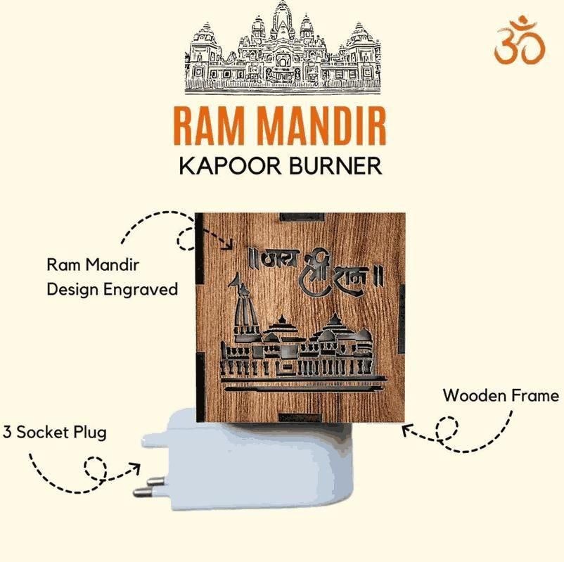 3-in-1 Ayodhya Ram Mandir Aroma Burner & Night lamp - Premium  from Mystical9 - Just Rs 700 /- Shop now at Mystical9.com