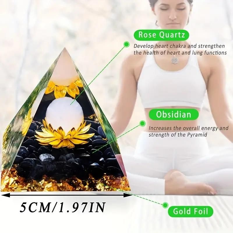 Natural Obsidian Orgonite Chakra Protection Crystal Energy Pyramid - Premium  from Mystical9 - Just Rs 999 /- Shop now at Mystical9.com