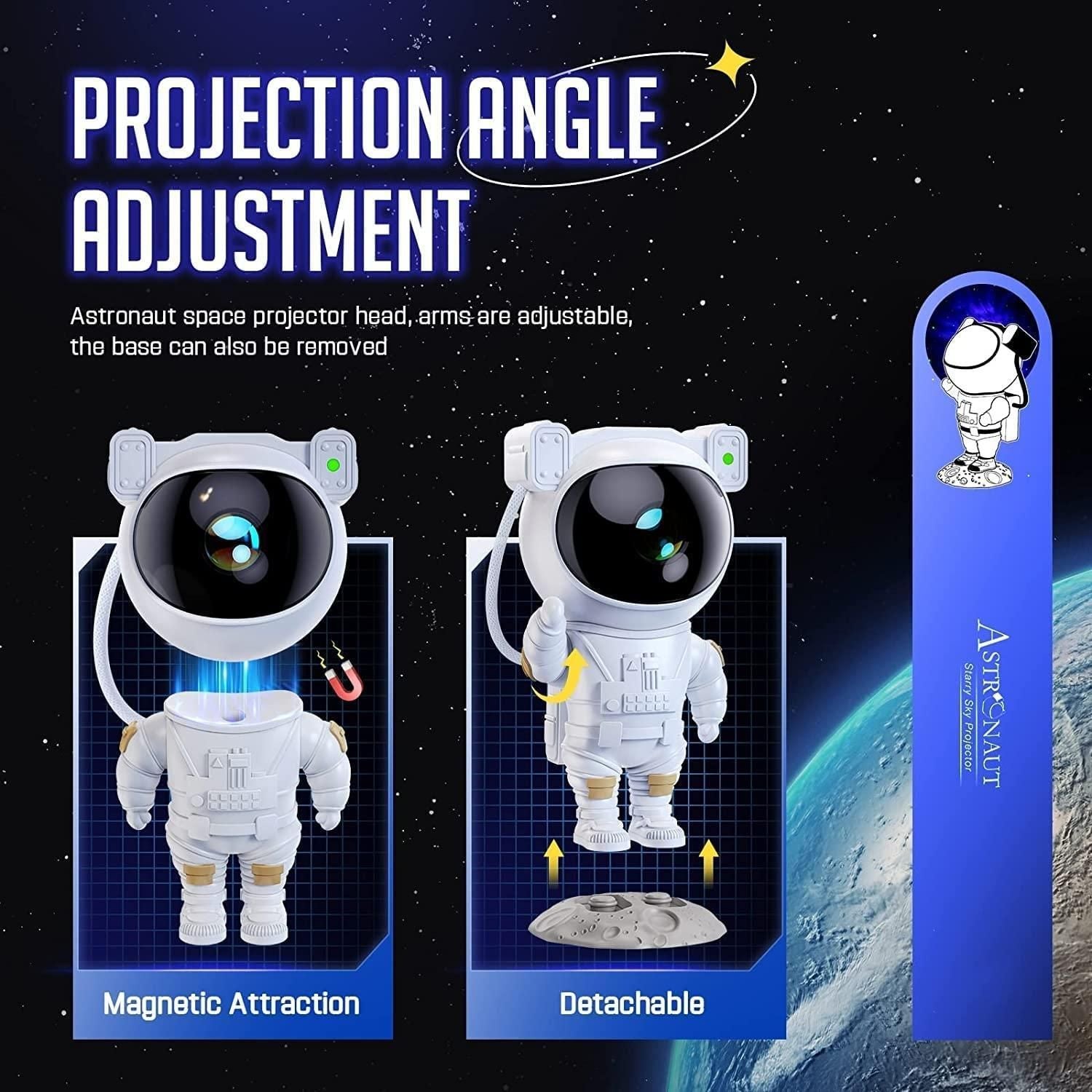 Astronaut Galaxy Projector - 360 Magnetic Head Rotation, Remote Control - Premium  from Mystical9 - Just Rs 999 /- Shop now at Mystical9.com