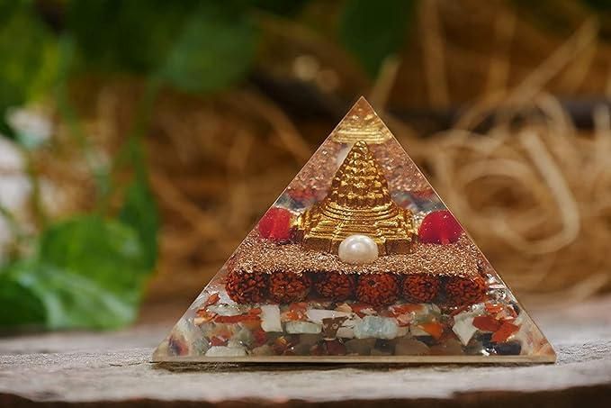 Originate Pyramid Shri Yantra With Rudraksha - Premium  from Mystical9 - Just Rs 881 /- Shop now at Mystical9.com