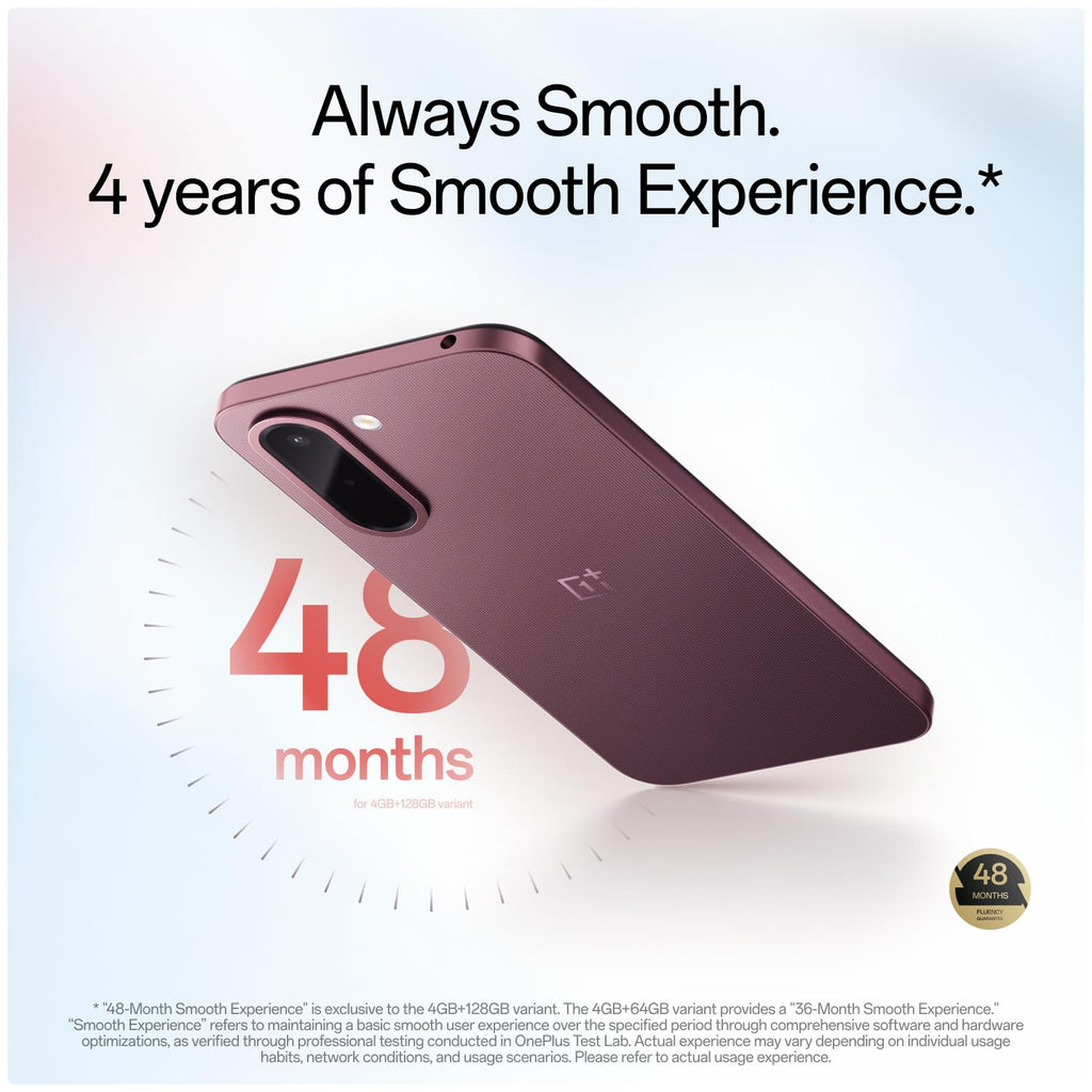 OnePlus N6x | 4GB+128GB | Burgundy Red | 7000mAh Battery | Power for Days | 48-Months Smoothness | Smooth 120Hz Display | Largest 5300mm2 Cooling System | Military-Grade Durability