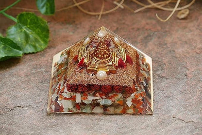 Originate Pyramid Shri Yantra With Rudraksha - Premium  from Mystical9 - Just Rs 881 /- Shop now at Mystical9.com