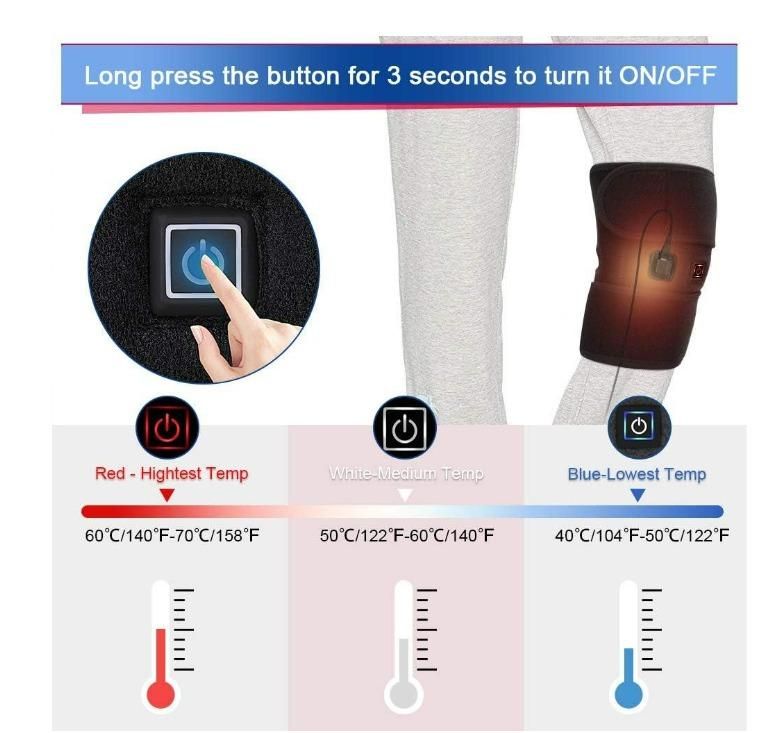 Heated Knee Pads USB Electric Heating Knee Support Brace for Men and Women - Premium  from Mystical9 - Just Rs 780 /- Shop now at Mystical9.com