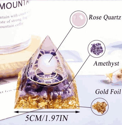 Natural Meditation Resin Crystal Energy Pyramid Reiki - Premium  from Mystical9 - Just Rs 999 /- Shop now at Mystical9.com