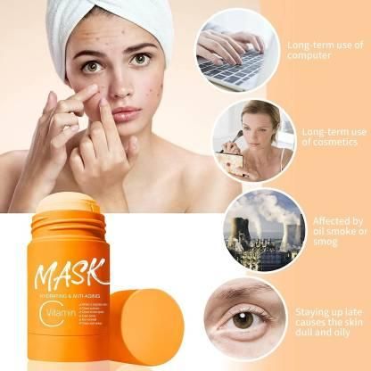 Purifying Orange Vitamin C Clay Face Mask Stick - Premium  from Mystical9 - Just Rs 600 /- Shop now at Mystical9.com