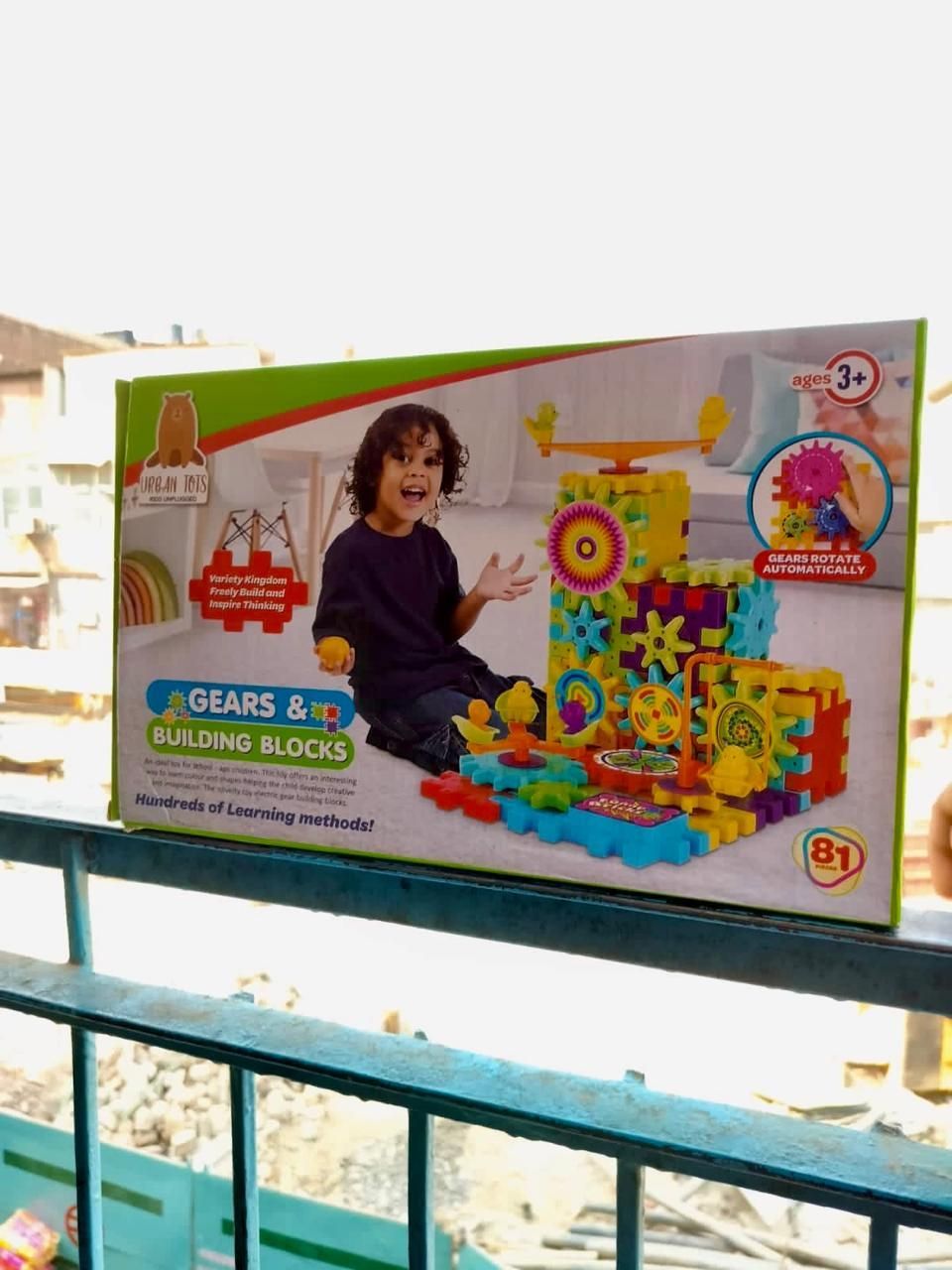 Battery Operated 81pcs Rotating Building Blocks with Gears for STEM Learning - Premium  from Mystical9 - Just Rs 935 /- Shop now at Mystical9.com