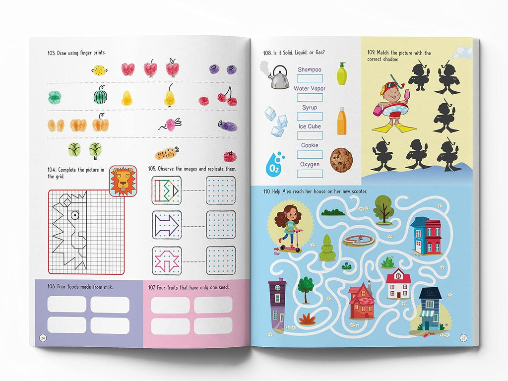 201 Brain Booster Activity Book - Fun Activities And Exercises For Children | Tracing & Pattern, Colors & Shapes, Maze | Ages 5 And Up