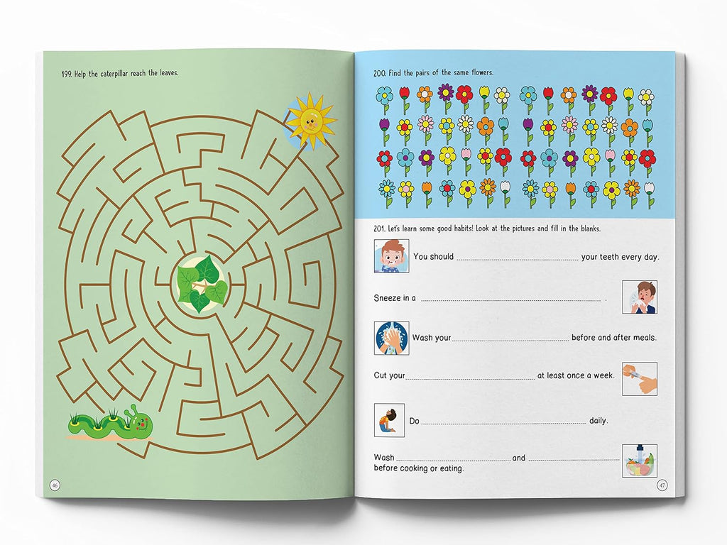 201 Brain Booster Activity Book - Fun Activities And Exercises For Children | Tracing & Pattern, Colors & Shapes, Maze | Ages 5 And Up