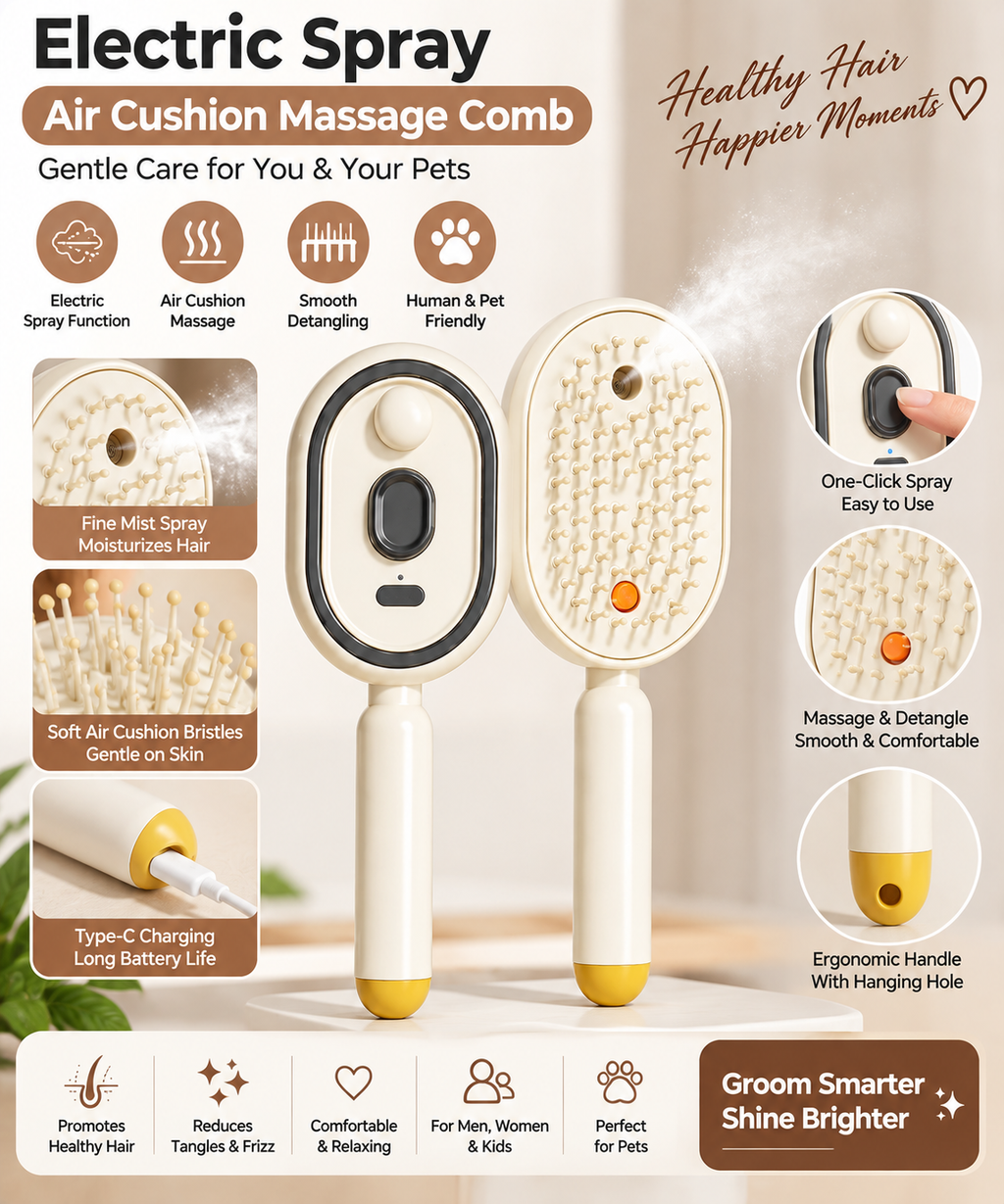 Electric Spray Air Cushion Massage Comb