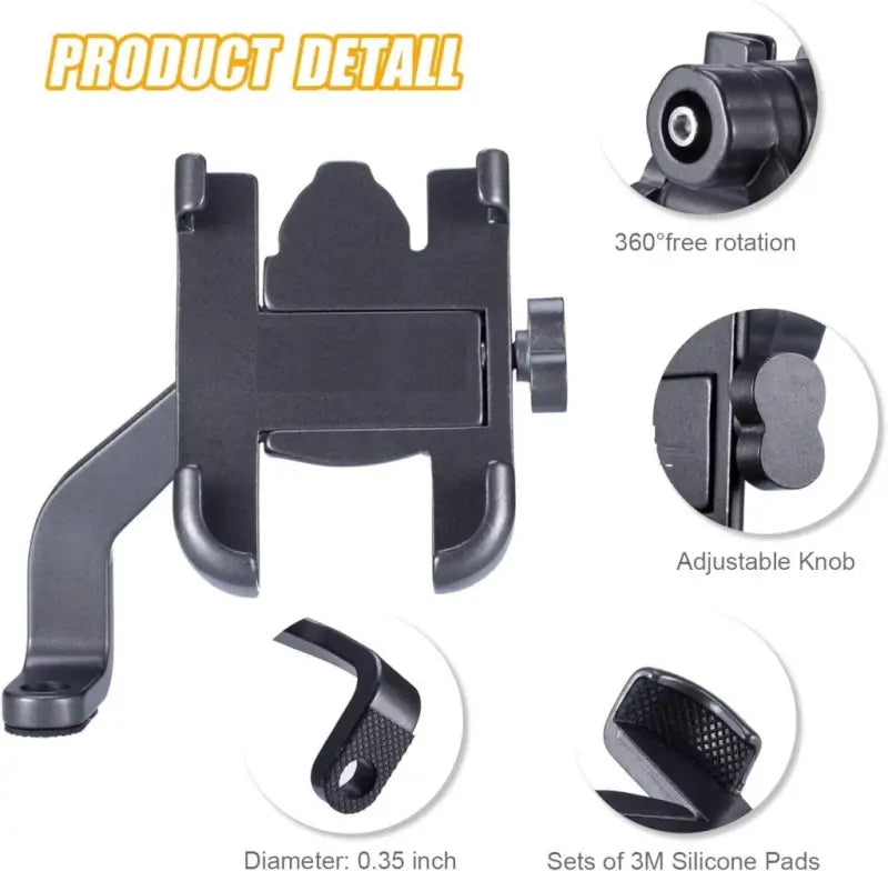 Motorcycle Bicycle Waterproof Mobile Stand, Adjustable Handlebar Phone Holder for Bike & Scooter