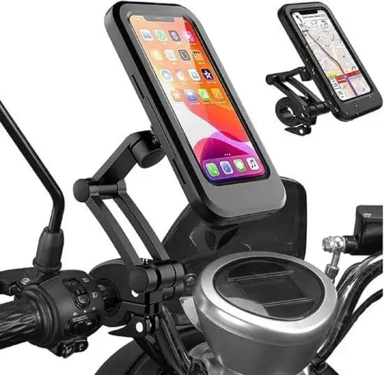 Motorcycle Bicycle Waterproof Mobile Stand, Adjustable Handlebar Phone Holder for Bike & Scooter