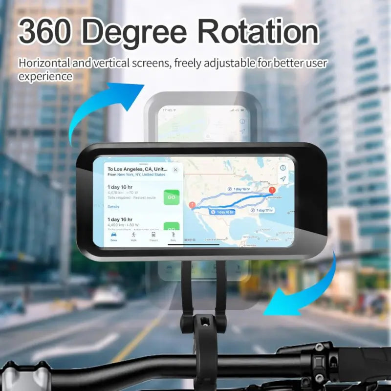 Motorcycle Bicycle Waterproof Mobile Stand, Adjustable Handlebar Phone Holder for Bike & Scooter
