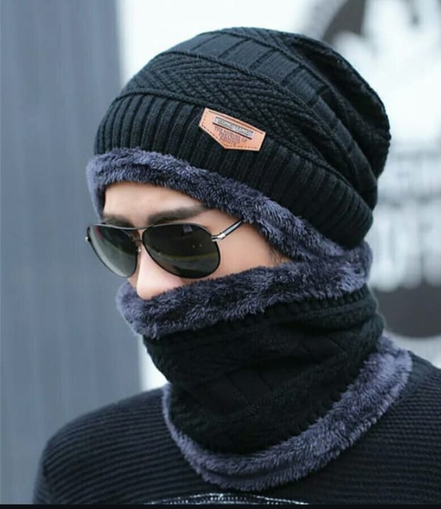 Premium Unisex Woolen Cap & Neck Warmer Set