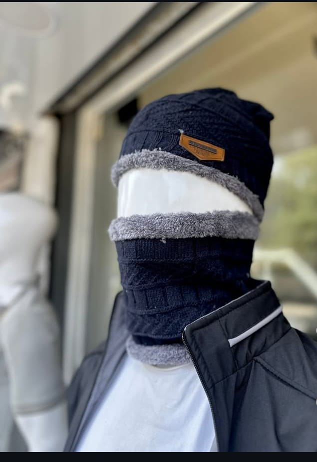 Premium Unisex Woolen Cap & Neck Warmer Set